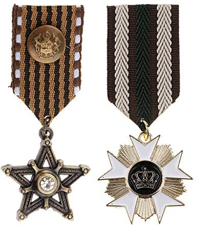 kowaku 2 Pièces Rétro Uniforme Militaire Médaille Streampunk Gothique Broche Insigne Broche Breloques
