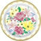 Unique 78245 Paper Plates-23 cm-Pastel Floral Spring Party-Pack of 8