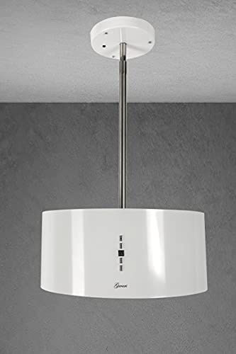 GURARI chapeau îlot GCH I 237 50 WH, chapeau îlot circulation d'air, chapeau îlot cuisinière 50cm, chapeau plafond, 860m³/h, blanc, 3 étapes, éclairage LED, minuterie, filtre à charbon inclus