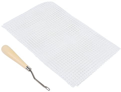 Lona de Malla, Alfombra en para Hacer alfombras, Tela de Lona, Lona de Bricolaje, Lona de Malla, Hojas de Lona para Gancho, Alfombra, Tapiz de Lona para Bricolaje (Tela de Malla de 50 cm +