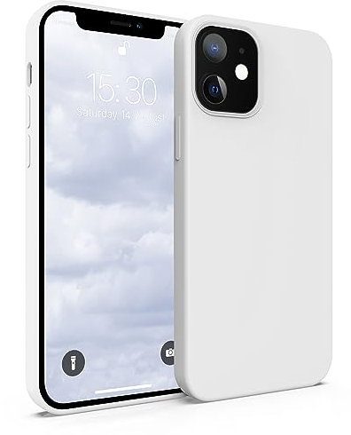 MyGadget Custodia per iPhone 12 Mini - Hardcase con Strato Microfibra & Cover Silicone Resistente - Protezione Antigraffio & Antiurto - Bianco