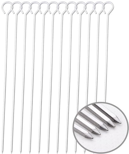 HONSHEN 10 inch Barbecue Skewers Metal BBQ Sticks,12Pack Stainless Steel Square Skewer,Kebob,Kabob Sets for Grill Outings Cooking (BBQ Skewers Square 10inch-12p)
