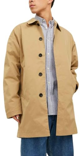 JACK & JONES Men's Jjecrease Mac Coat Noos Trench, Kelp, S
