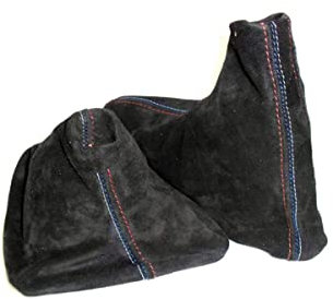 Schaltsack und Bremsmanschette kompatibel mit E36 echtes Wildleder Nähte Sport