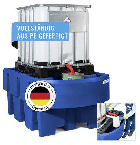 Auffangwanne classic-line aus Polyethylen (PE) für 1 IBC, mit Abfüllbereich