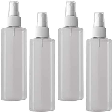 BPZXL 4 pièces 200ml Transparent flacons vaporisateurs vides en plastique de Avec Sprayer Blanc,Vaporisateur Cheveux Vaporisateur Plante Vaporisateur Eau - Flacon Spray Vide