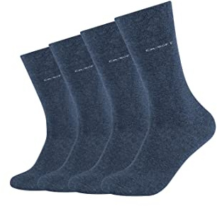 Camano Unisex Socken für Damen und Herren Businesssocken Komfortbund Bequem Langlebig Baumwolle Soft mit verstärktem Fersen- und Zehenbereich 4er Pack 39/42 dark brown melange