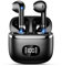 POMUIC Bluetooth Kopfhörer, 2023 Kopfhörer Kabellos Bluetooth 5.3 mit HD Mikrofon, 40 Std Spielzeit mit LED Anzeige, Deep Bass In Ear Kopfhörer, IP7 Wasserdicht Ohrhörer für Arbeit Studium, Schwarz