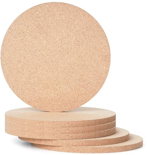Winter Shore 20 cm Runde Topfuntersetzer Kork [6 Pack] - Große & Dicke Korkuntersetzer/Topfuntersetzer Hitzebeständig & Saugfähig für Töpfe, Pfannen - Mehrzweck Untersetzer Topf für Kunst & Basteln