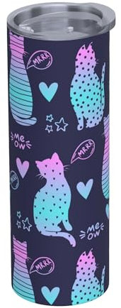 Makachen Cute Cat Tumbler Stainless Steel Vacuum Insulated Coffee Mug Cup Travel Mug For Home Office Travel Party Gifts 20 OZ