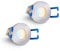 LongLife LED 2er Set Einbaustrahler Mini 3W CCT 2700K-6500K 2700K silber IP65 Dimmbare Strahler für Terrassenüberdachung, Carports, Dachüberständen