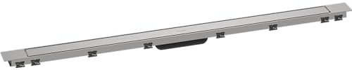 hansgrohe RainDrain Match Plus - Fertigset Duschrinne, Abflussrinne 1200mm, Bodenablauf Dusche mit höhenverstellbarem Rahmen, Edelstahl gebürstet