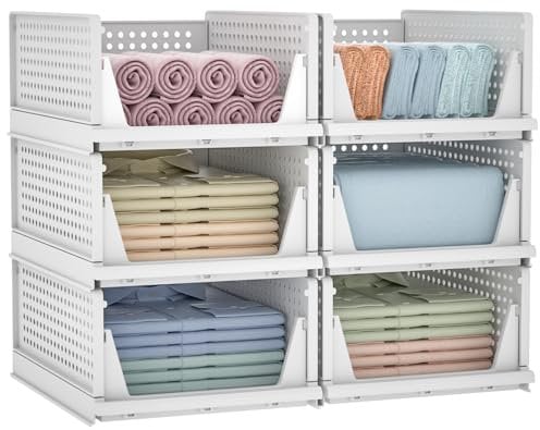 Yorbay Schubladenbox Stapelbare Kleiderschrank Organizer, Regal Aufbewahrungsbox, für Kleidung Küchen Schlafzimmer
