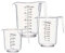 Set of 3 - Acrylic Plastic Measuring Jugs Grip Backing Kitchen Set for Flour Sugar Water with Handle & Stackable Displays Grams & Millilitre Measurements Ideal for Use While Following Recipes