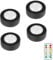 MOUJUCHI Led Schrankbeleuchtung Batterie, 4PCS Under Cabinet Lights LED Spot Batteriebetrieben mit Fernbedienung Cchrankbeleuchtung für Küche Treppen Vitrine Schrank Halloween