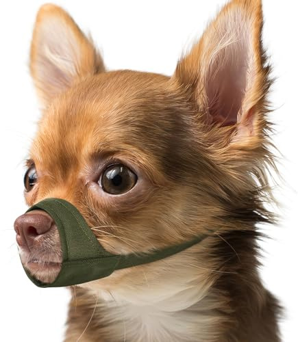 Mayerzon Maulkorb für Hunde mit kurzer Schnauze, Kleiner Maulkorb für Chihuahua, American Bully Boxer Welpen, weicher Stoff, Mundbedeckung für Tierarztbesuche und verhindert Beißen oder Kauen.