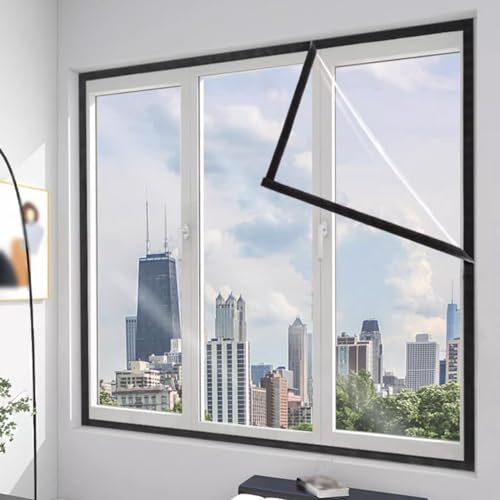 Draught Excluder Window Insulation Film Kits,Secondary Glazing Kit,Transparent Insulating Foil,Window Cold Blocker,Window Shrink Film Cover,for Winter Keep Cold Out (26x28)