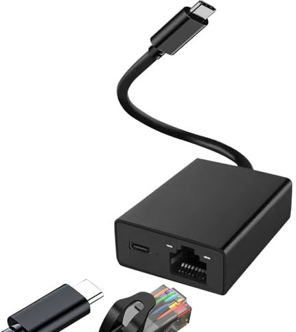 HIULLEN USB C auf Ethernet Adapter, USB C auf RJ45 1000 Mbps Ethernet LAN Netzwerkadapter Kompatibel mit fire tv Stick LAN Adapter für Windows XP, MAC OS, iPad Pro/Air, Galaxy, Surface Book