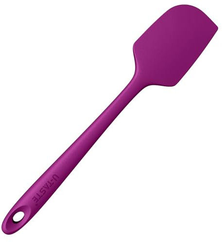 U-Taste Large Silicone Spatula: 250℃ Heat Resistant Non-Stick Flexible Seamless Scraper, Baking Cooking Silicon Kitchen Utensil with Nylon Core for Mixing Stirring Scraping (29cm, Purple)