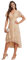 Ever-Pretty Robe D'Invité Jupe Trapèze Col V Manches Volantées Robe Femme Chic et Elegant Belle Robe Soirée Rose Dorée 44