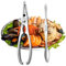 CHEFZOCO Pinza y Tenedor para marisco, Utensilios para marisco, Herramientas para marisco, Pinza y Tenedor para crustáceos, Pinzas para marisco, Set de Apertura de mariscos, Acero Inoxidable