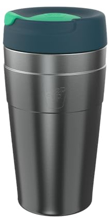 KeepCup Traveller, Reusable Travel Mug - Vacuum Insulated Stainless Steel Cup with Leakproof Sipper Lid - 16oz/454ml - Cactus