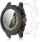 Haofun 2 Piezas Fundas Compatible con Xiaomi Watch S4 Sport/ S3, para Protector Pantalla Cristal Templado HD Protección Completa PC Dura Estuche Case - Transparente + Negro