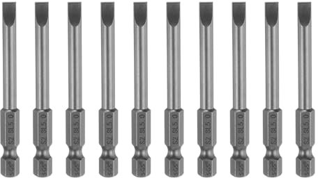QUARKZMAN 10pz SL5 Punte per Cacciavite a Taglio Magnetica 5mm S2 Punta Cacciavite a Testa Piatta Acciaio 1/4 Grado Industriale Gambo Esagonale 2,6 Lungo per Rimuovere Viti Fissaggio