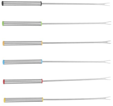 OUNONA 6stücke Teiliges Obstgabel Edelstahl Schokoladen-tauchwerkzeug Fondue-brennpaste Käsegabel Obstgabel Tauchstäbchen Fonduespieß Fonduegabeln Mit Griff Hot Pot-fonduegabeln