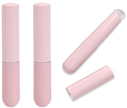 Sicheii 3Pcs Soft Silicone Lip Brush with Cover, Portable Lip Balm Makeup Applicator, Reusable Lip Mask Applicator Scrubber for Women Lipstick, Lip Gloss & Tint, Concealer, Eyeshadow (Pink)