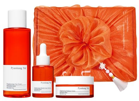 [PKY] Pyunkang Yul Brightening Hautpflege Geschenkset für makellose und strahlende Haut mit intensiver Feuchtigkeitsversorgung, Vitamin C und Perlenextrakt, Koreanische Hautpflege (3-teiliges Set)