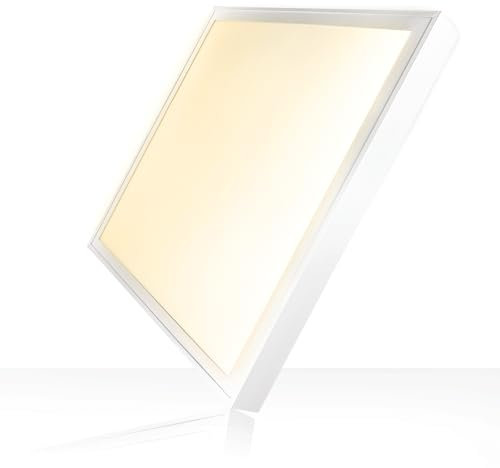 Xtend EcoLight LED Anbaupanel 60x60cm 4000K UGR19 26W integr. Alu Aufbaurahmen Rasteranbauleuchte Montagerahmen Aufputz Deckenleuchte Anbau 160lm/W