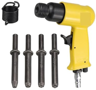 Pneumatische Nagelpistole, Pneumatic Air Rivet Hammer Professional Hand Held Half Tube Rivets/fixed Rivets Round Head Nails Riveter M3 M4 M5 M6,Druckluftwerkzeuge für Kompressor(3 4 5 6mm hollow)