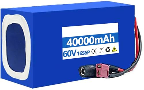 E-Bike Akku 60V, 8AH 10AH 20Ah 30Ah 40Ah Elektrofahrra Batterie 60V Wasserdichter PVC-Akku Eingebauter BMS Mit Ladegerät 60V 20AH,T