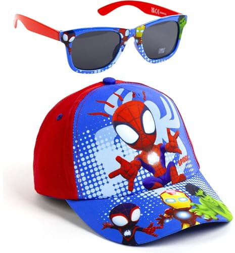 CERDÁ LIFE'S LITTLE MOMENTS Unisex Spiderman-Kappe und-Brille, Kinder, originelles Design, verstellbar leicht, ideal für Sommer als Sonnenschutz Baseballkappe, Spidey, One Size