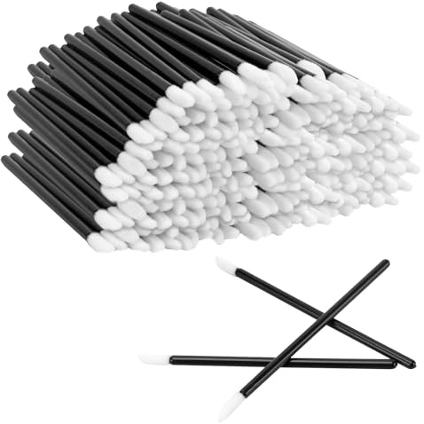 KEILEOHO 800 Stück Schwarz Einweg Lippenpinsel aus PP-Material für Lippenstift und Lipgloss