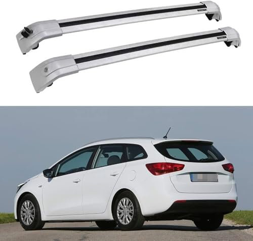 DRYFAL DachträGer RelingträGer für Kia Ceed Sportswagon SW Estate 2012-2018 Dachgepäckträger Aluminium mit Dachreling für Fahrradträger Dachboxen Skihalter