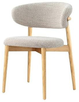 Chaise de salle à manger en noyer, chaise de salle à manger moderne en bois massif, fauteuil tapissé en tissu, design ergonomique, dossier incurvé, adapté pour la cuisine, le salon, le bureau Original