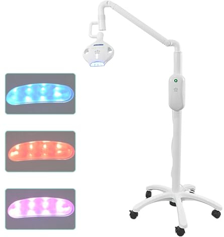 CHBMZ 40 W Dental Mobile Zahnaufhellungslampe, 3 Farben Professioneller LED-Zahnaufhellungsbeschleuniger, mit 8-teiligem LED-Licht, für Zahnklinik, Schönheitssalon