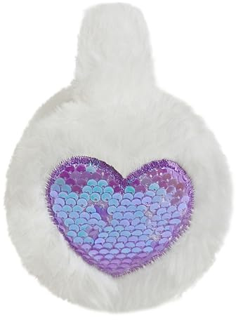 FakeFace Winter Warmer Plüsch Ohrenschützer für Kinder Einstellbar Pailletten-Herz Ohrenwärmer Kälteschutz Ohrschützer Ermuffs Kopfbedeckungen für Mädchen Winterzubehör Outdoor