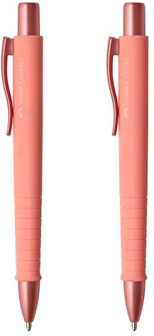 Faber-Castell - Stylos à bille Poly Ball Urban Coral, lot de 2 | Recharge XB remplaçable, indélébile, forme triangulaire ergonomique pour une écriture confortable