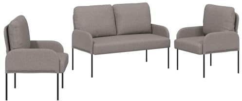 vidaXL Sofagarnituren 3 pcs Taupe 115 x 56 x 80 cm Sperrholz, Wohnzimmer, Modern, Minimalistisches Design, Beigelicht, Offener Raum, Stylische Möbel, Funktionale Dekoration, Warme Atmosphäre