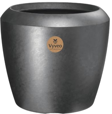 Vyveo - Blumentopf Liora - 44x40 - Silber metallic - Blumentopf für den Innen- und Außeneinsatz - Übertopf - Pflanztopf - Pflanzgefäß