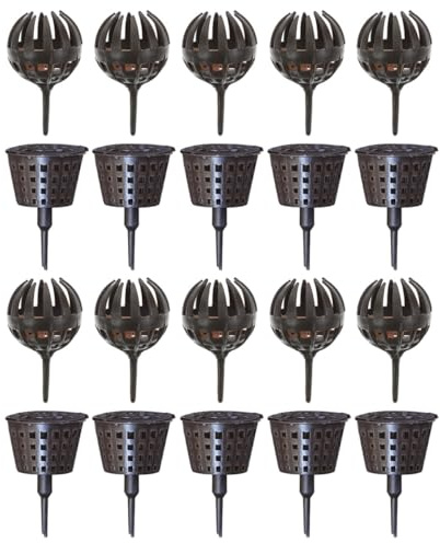 NULYLU 20 Cajas de Plástico para Jardinería Tapa, Contenedores para Fertilización y Almacenamiento de Barritas de Abono en Exteriores