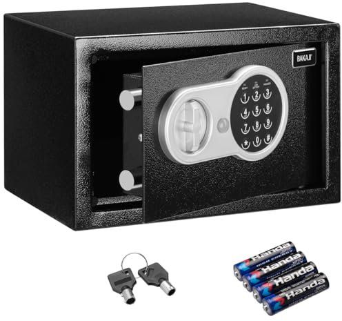 Safe Alarm Safe Tresor für Zuhause - Tresor mit Zahlenkombinationsschloss - Schließfach für Wertsachen - Fassungsvermögen 5L - 20 x 19,5 x 30,5 cm - Stahl - Schwarz