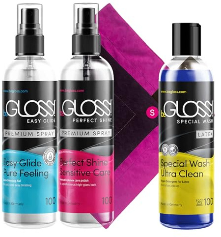Latexpolitur Perfect Shine Premium Spray - Detergente especial de látex para lavado especial, paño de látex para limpiar