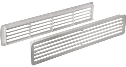 Gedotec Griglia di Aerazione | Migliora la Ventilazione della Stanza | Copertura Rettangolare Facile da Montare per Bagni | Grigio, 457 x 92 mm per Porte da 35-40 mm di Spessore | 1 Set