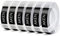 6 x Aken Kompatibel mit Dymo Prägeband Schwarz 9mm für Dymo Omega Junior Etikettenprägegerät, als Kompatibel mit Omega Etikettenband 3D Kunststoff Weiß auf Schwarz, S0847730 Klebende Prägeetiketten