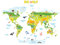 DECOWALL DMT-1715SDE Tedesco Geologica Mappa del Mondo Animali (Grande) Adesivi da Parete Decorazioni Stickers Murali Soggiorno Asilo Nido Camera Letto per Bambini decalcomanie