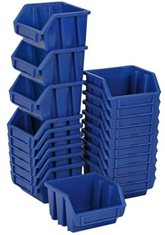 20 Stück Blau Regalbox Stapelkiste Stapelbox Wandbox Lagerkasten